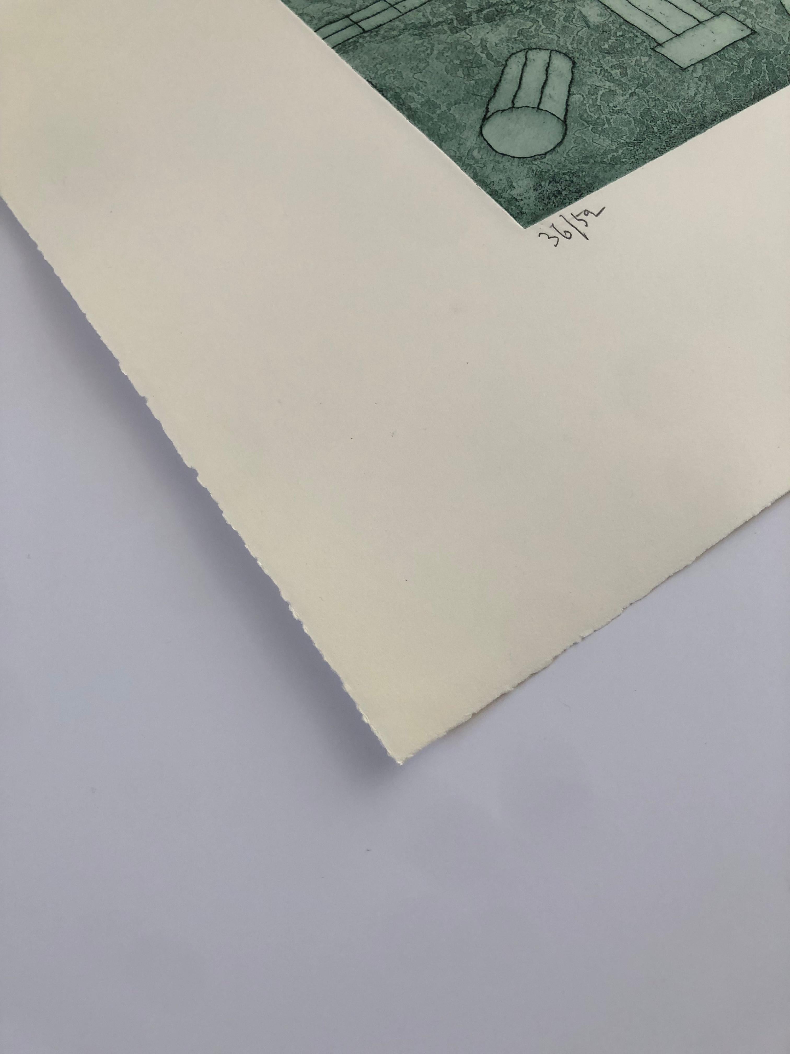 Ephesus - Gray Landscape Print by Julian Trevelyan