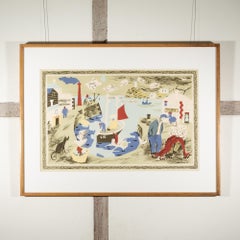 Puerto (de Impresiones Escolares) - Impresión Trevelyan con Barcos, Figuras y Mar