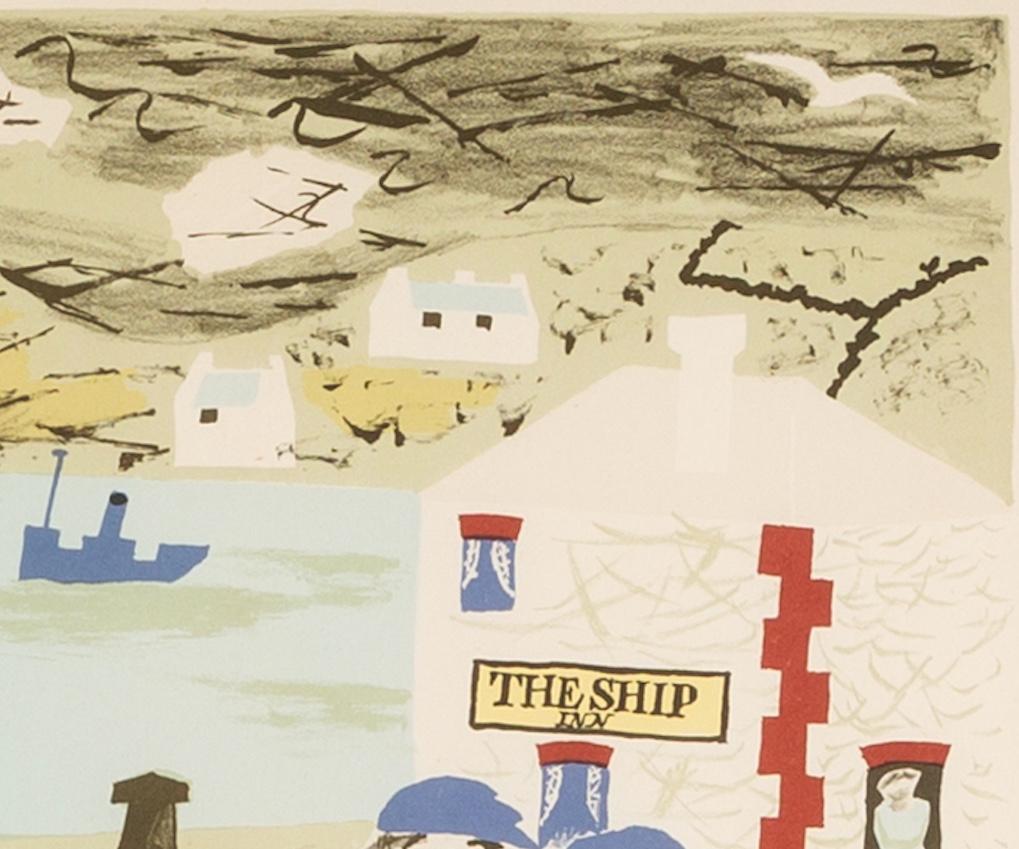 Harbour (from School Prints) - Gravure de Trevelyan avec bateaux, personnages et mer en vente 1
