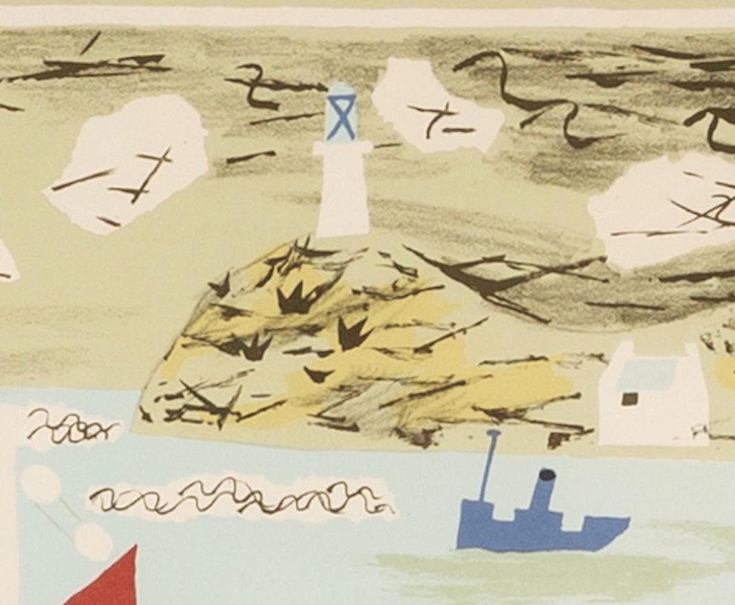 Harbour (from School Prints) - Gravure de Trevelyan avec bateaux, personnages et mer en vente 2