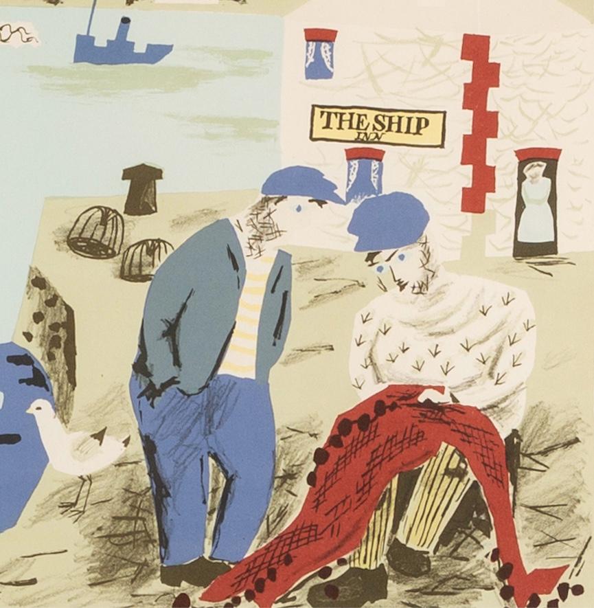 Harbour (from School Prints) - Gravure de Trevelyan avec bateaux, personnages et mer en vente 3