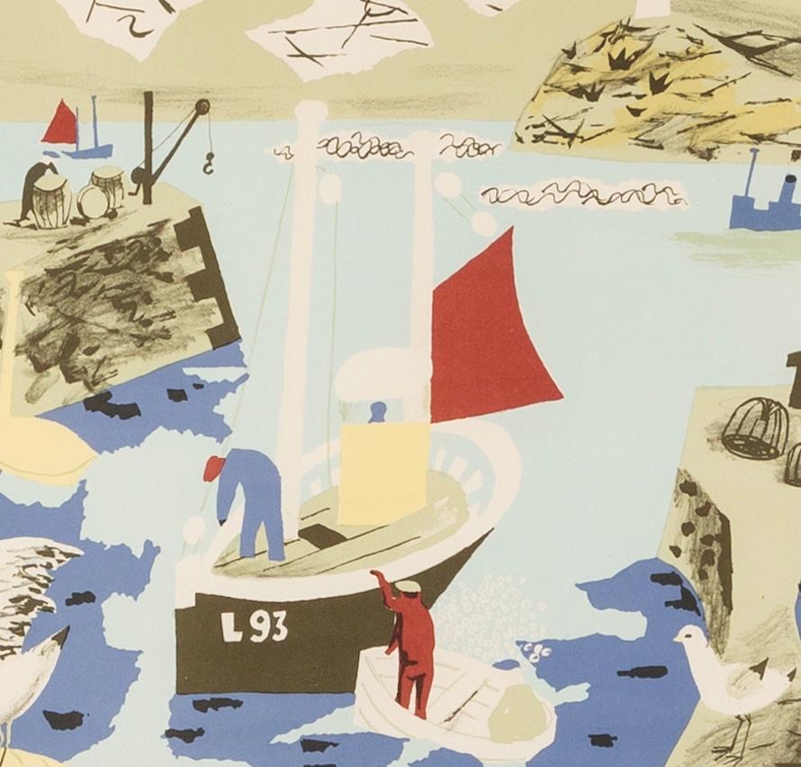Harbour (from School Prints) - Gravure de Trevelyan avec bateaux, personnages et mer en vente 4