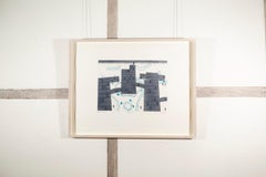 Heathrow, Abstract Grey Etching and Aquatint with Planes and Figures, 1973