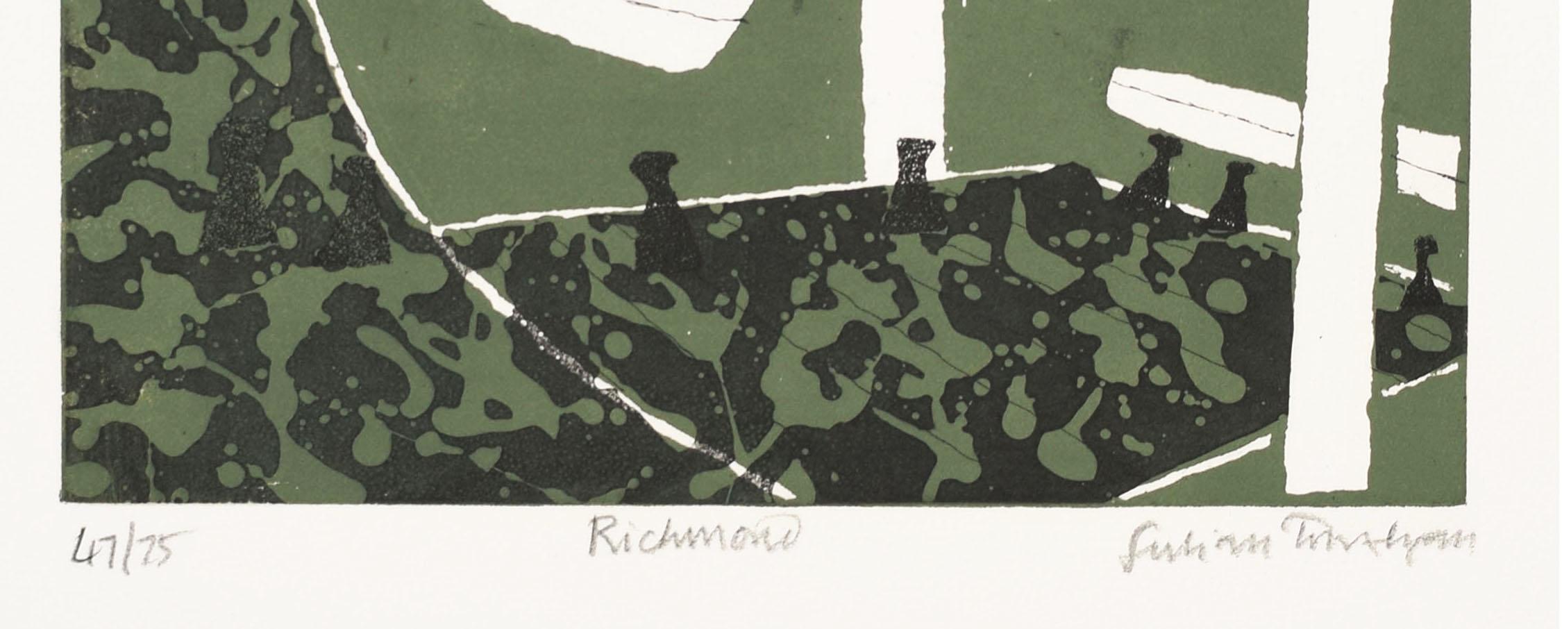 Julian Trevelyan Richmond Thames Series London Radierung Moderner britischer Kunstdruck  im Angebot 1