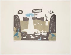 Julian Trevelyan St. James's Park Londres Aguafuerte Modern British Art Print Reino Unido