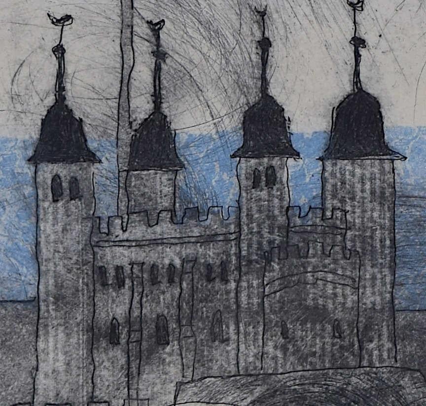 Julian Trevelyan, Tower Bridge, etching and aquatint For Sale 2