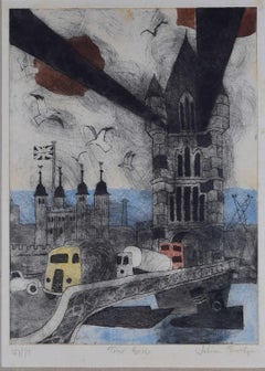 Julian Trevelyan, Tower Bridge, etching and aquatint