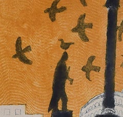 Julian Trevelyan, Trafalgar Square, aguafuerte y aguatinta