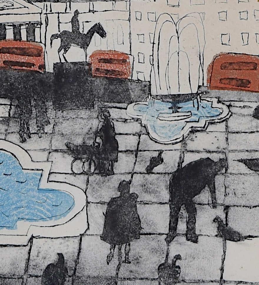 Julian Trevelyan, Trafalgar Square, Radierung und Aquatinta im Angebot 2
