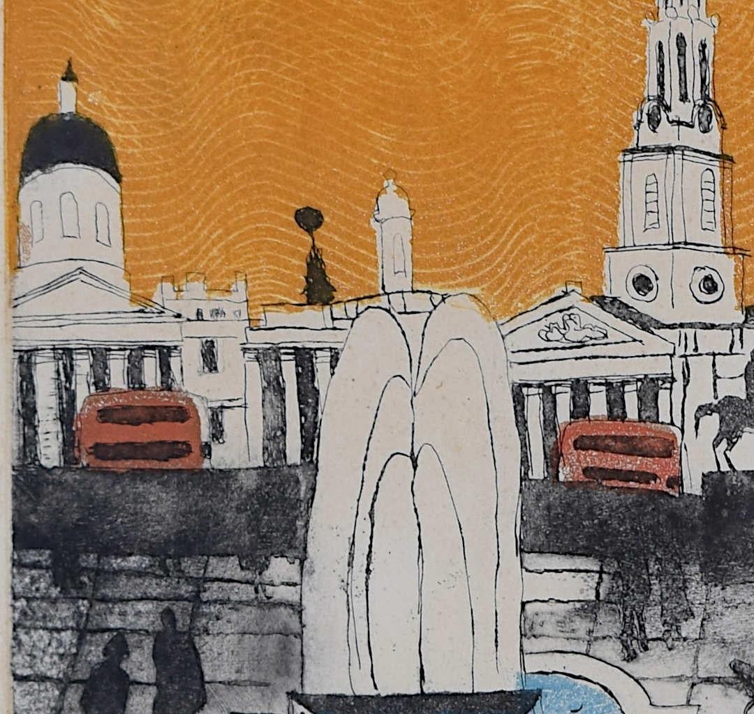 Julian Trevelyan, Trafalgar Square, Radierung und Aquatinta im Angebot 3