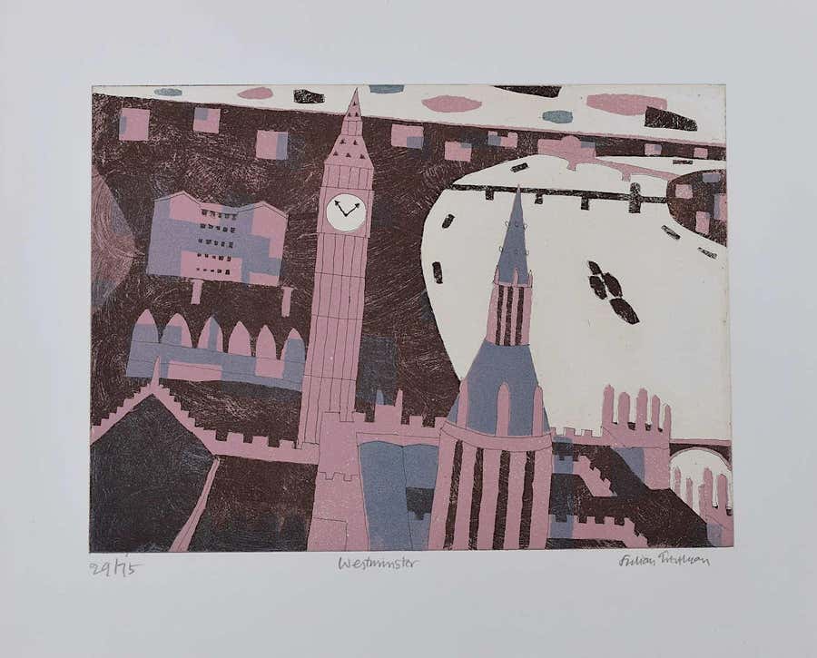 Julian Trevelyan, Westminster, Etching and Aquatint