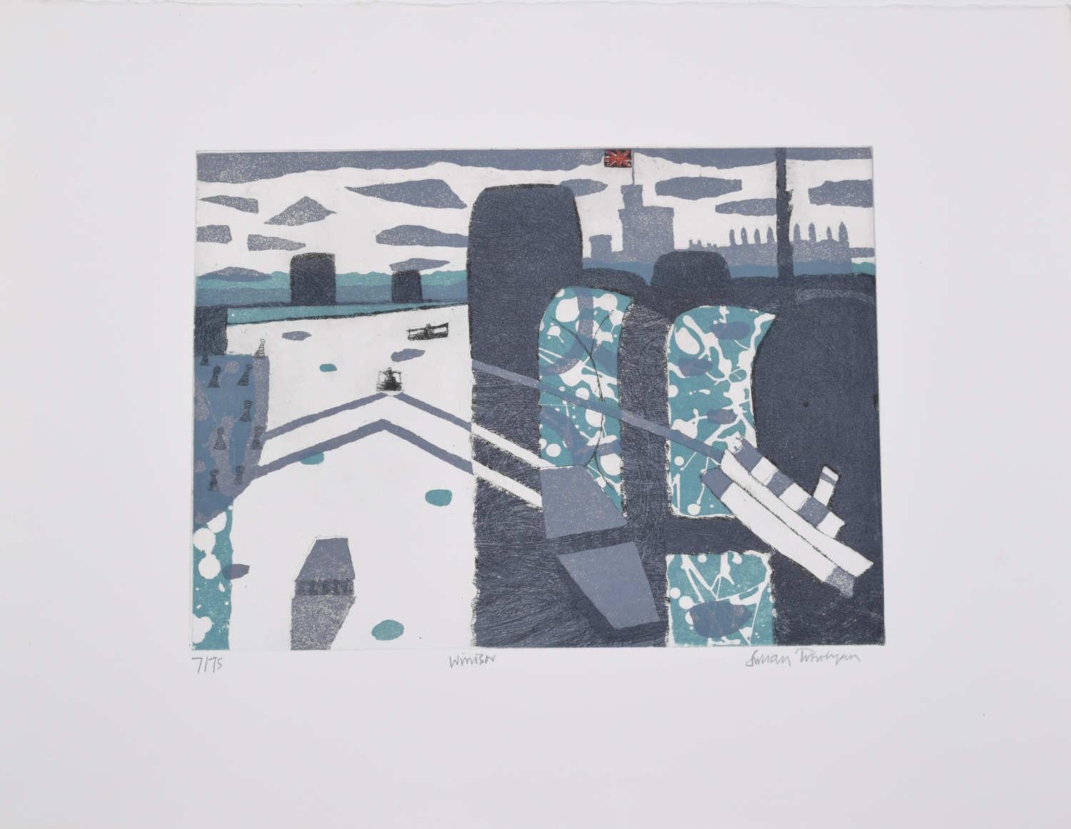 Per vedere le altre vedute di Londra e le altre opere d'arte Modern British, scorri la pagina fino a "Altro da questo venditore" e clicca su "Vedi tutto da questo venditore".

Julian Trevelyan (1910-1988)
Windsor 
Acquaforte e acquatinta, firmata,