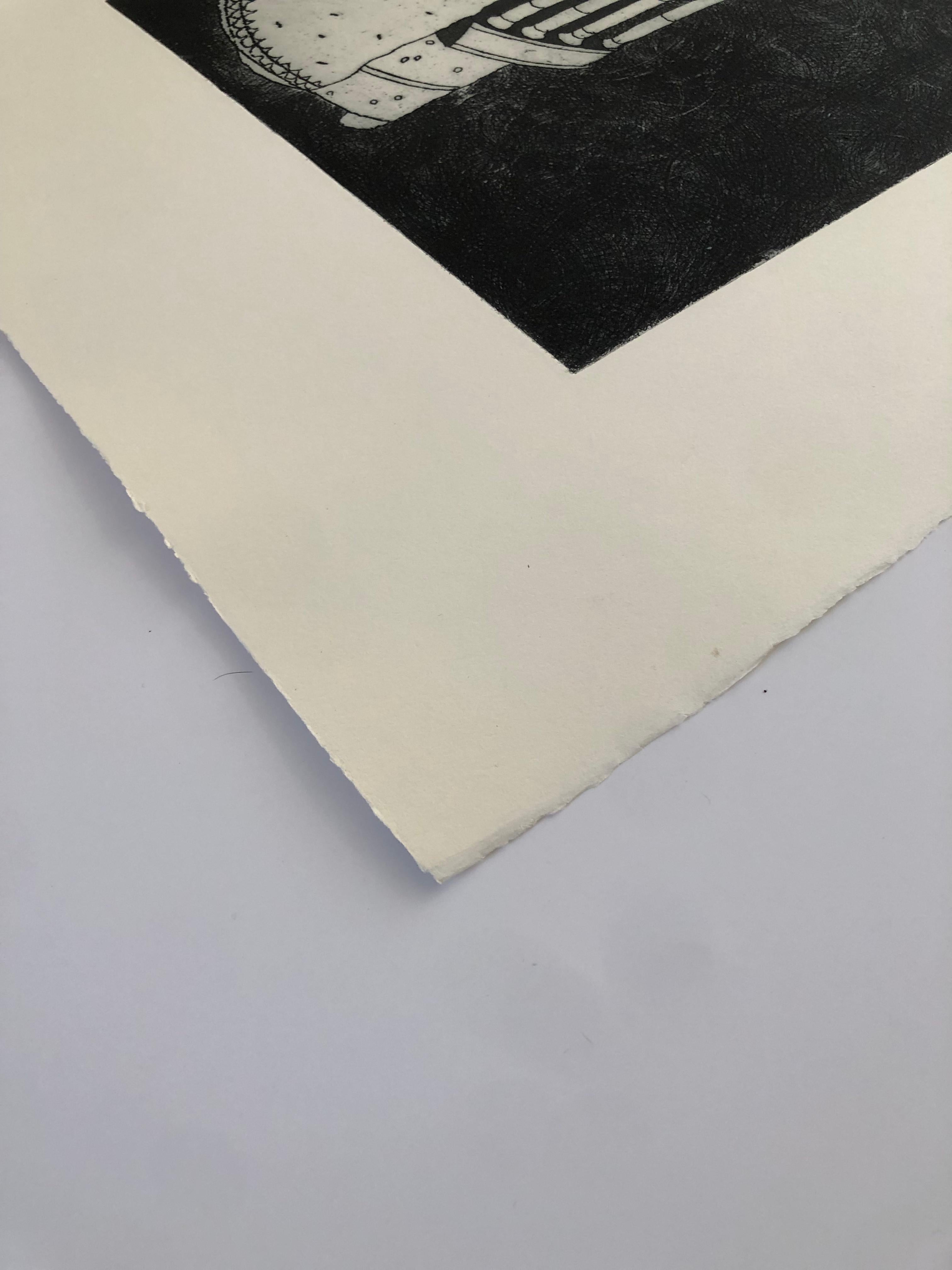 La Turbie - Beige Landscape Print by Julian Trevelyan