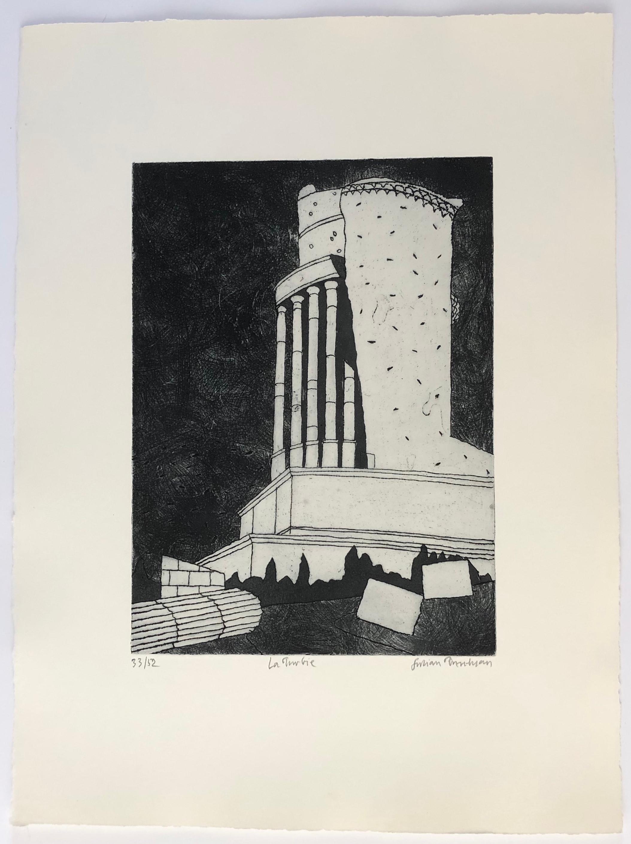 Julian Trevelyan Landscape Print - La Turbie