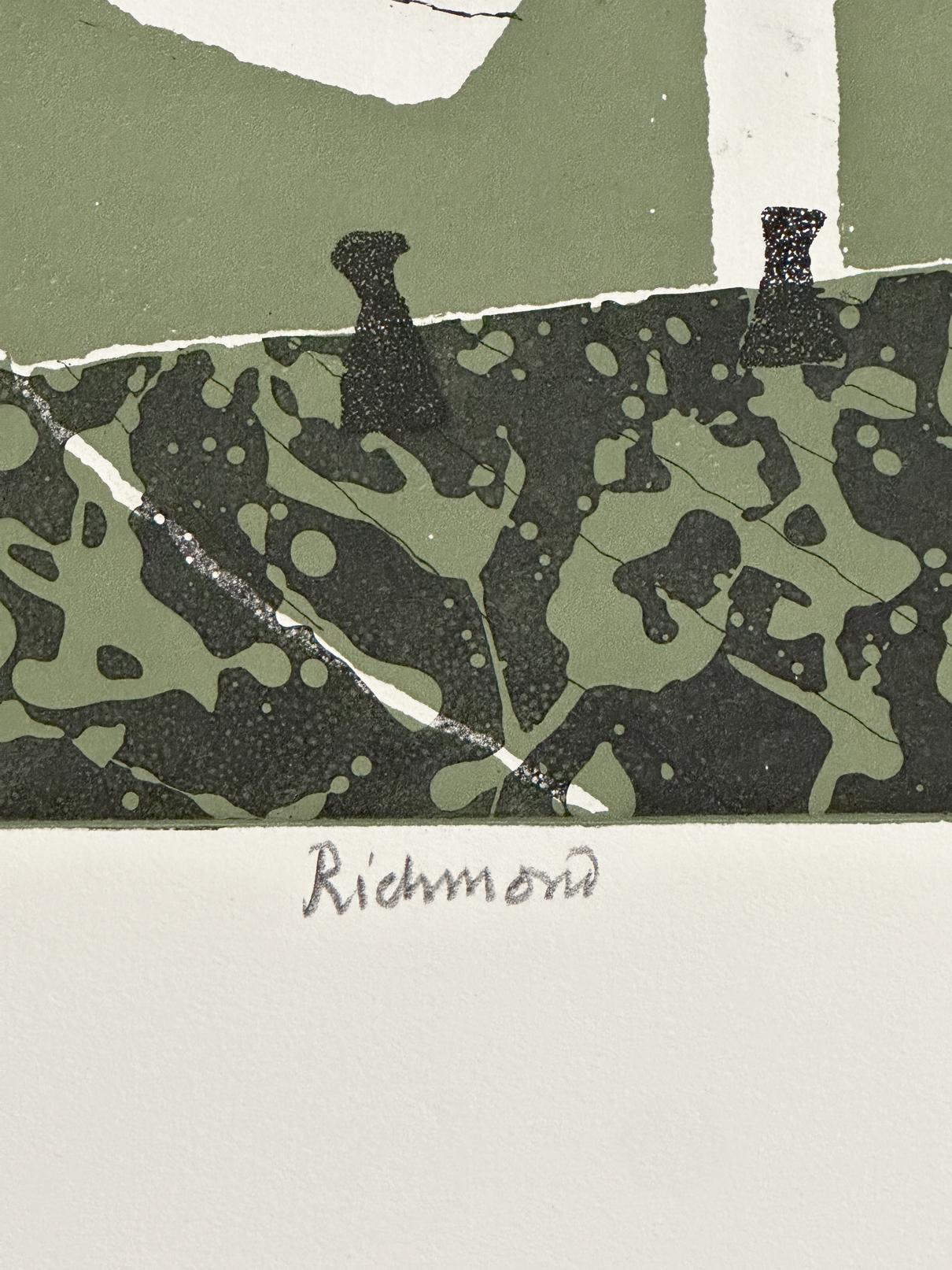 Richmond London Park 1969 Acquaforte firmata in edizione limitata - Landscape Print Grigio di Julian Trevelyan