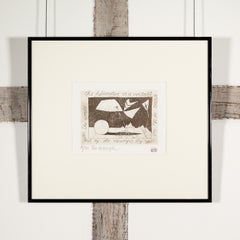 The Helicopter - Trevelyan Monochrome Brown + White Abstract Etching Print