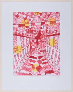 Grabado de la Galería Ufizzi por Julian Trevelyan