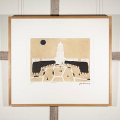 Washington - 20th Century Neutral American Cityscape with Figures and Cars