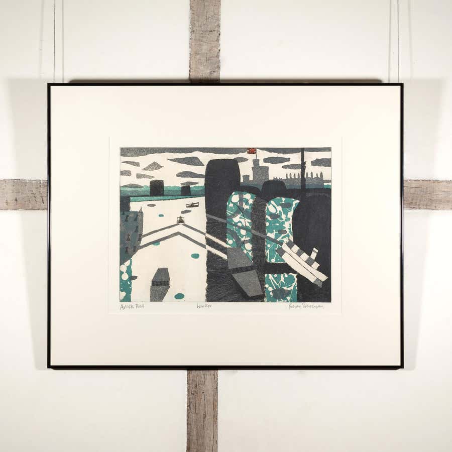 Windsor, from the Thames Suite - Contemporary Monochrome Cityscape Print, 20th C