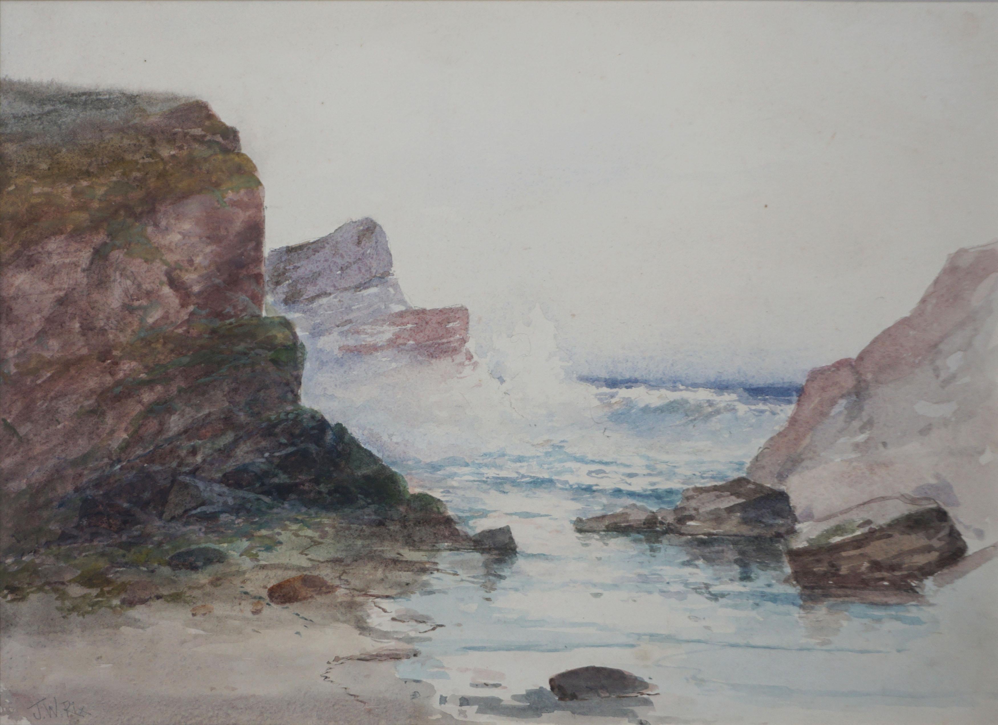 Late 19th Century Tonalist Maine Coast Seascape - Painting by Julian Walbridge Rix