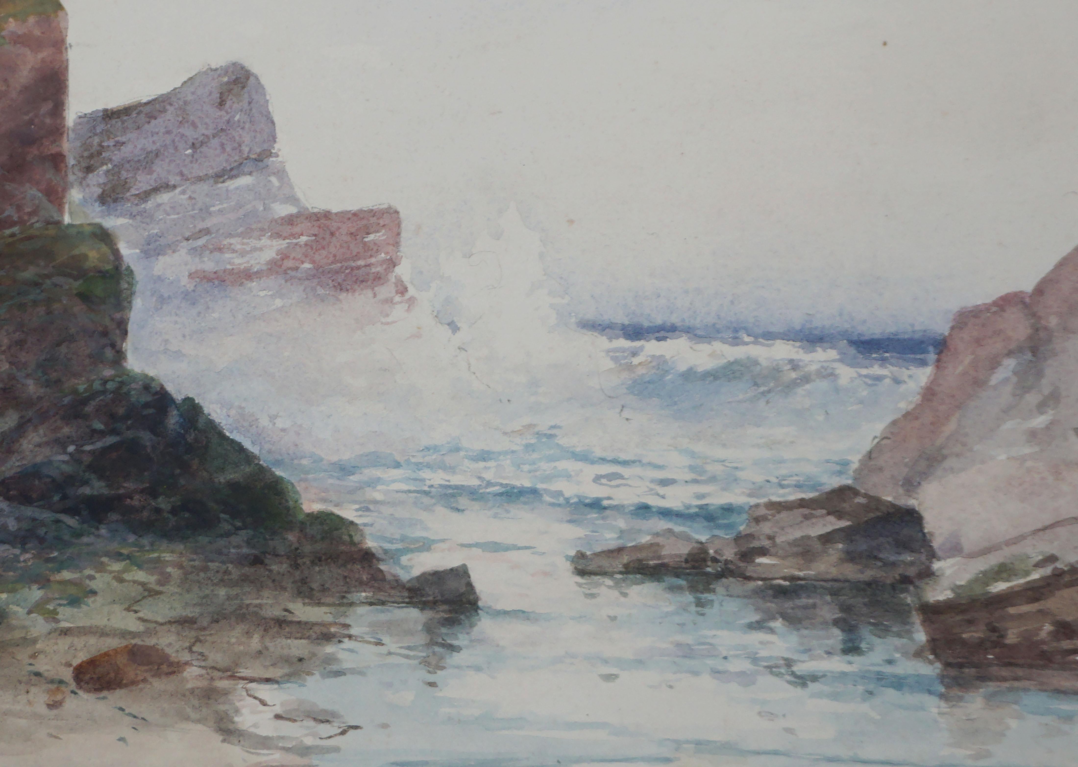 Late 19th Century Tonalist Maine Coast Seascape - Gray Landscape Painting by Julian Walbridge Rix