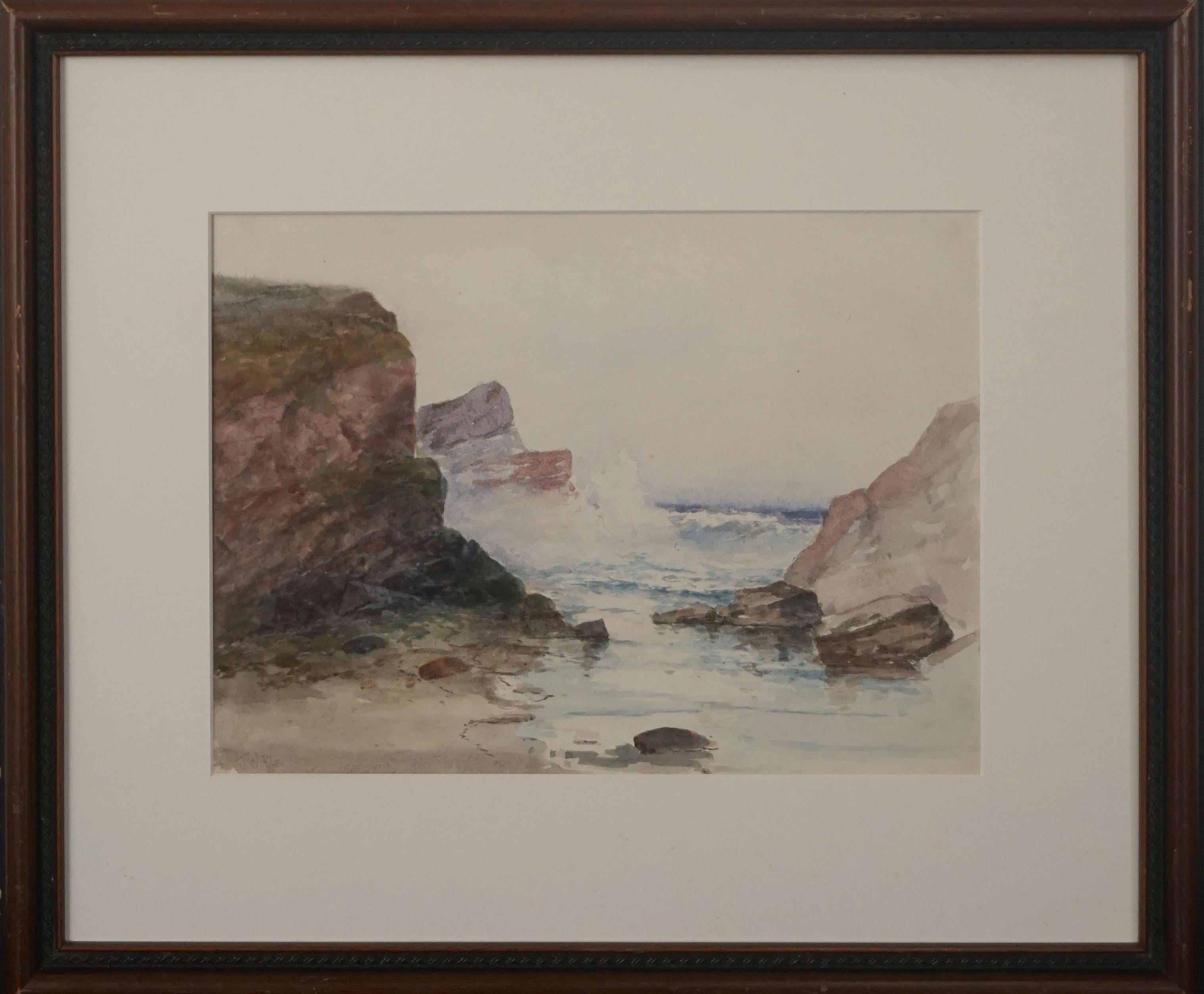 Julian Walbridge Rix Landscape Painting - Late 19th Century Tonalist Maine Coast Seascape