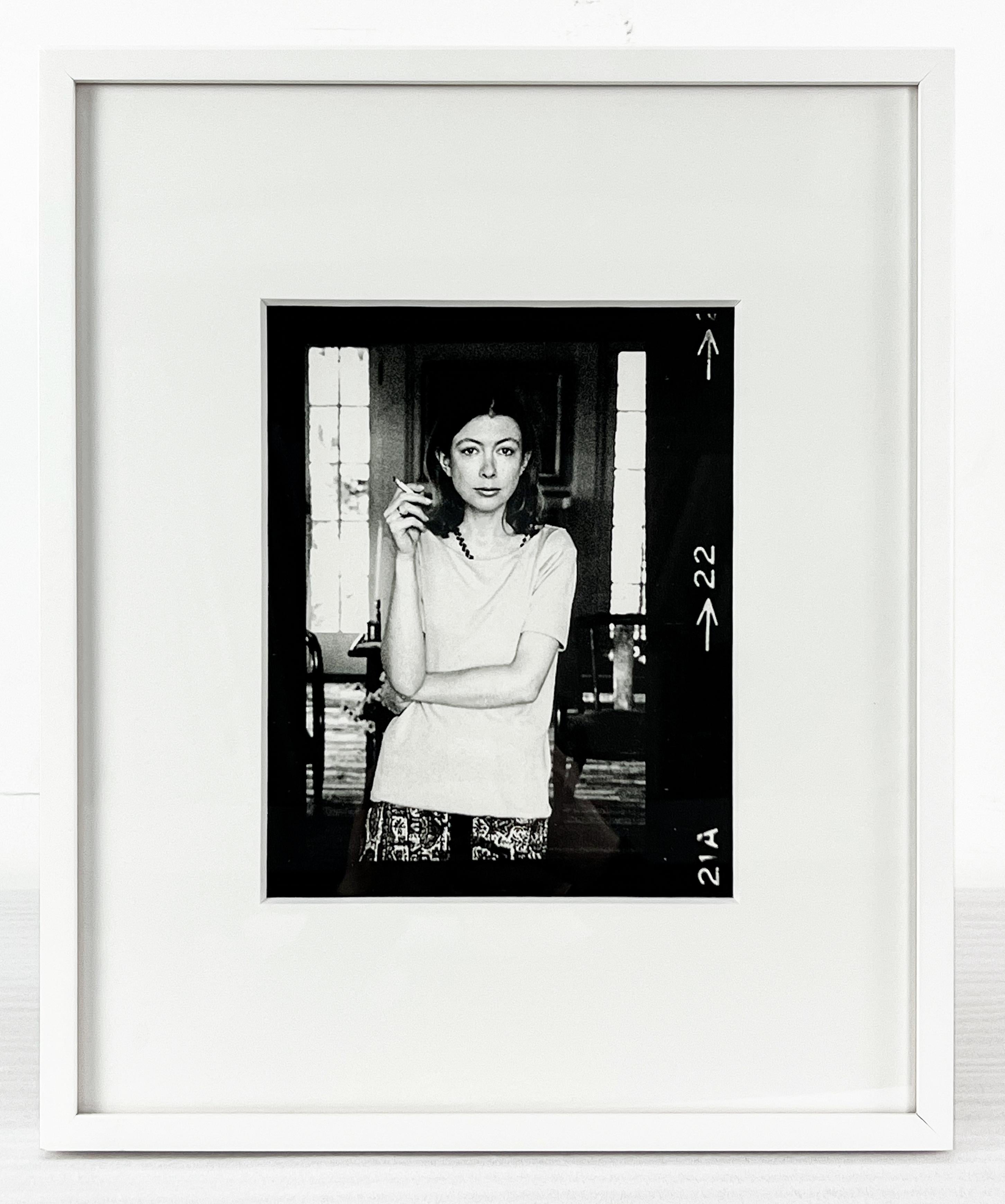 Joan Didion, Hollywood, 1968 (22-2) Three Quarters Portrait - Photograph by Julian Wasser