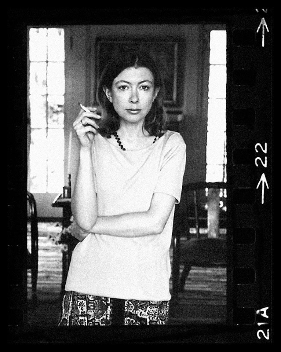 Julian Wasser Black and White Photograph - Joan Didion, Hollywood, 1968 (22-2) Three Quarters Portrait