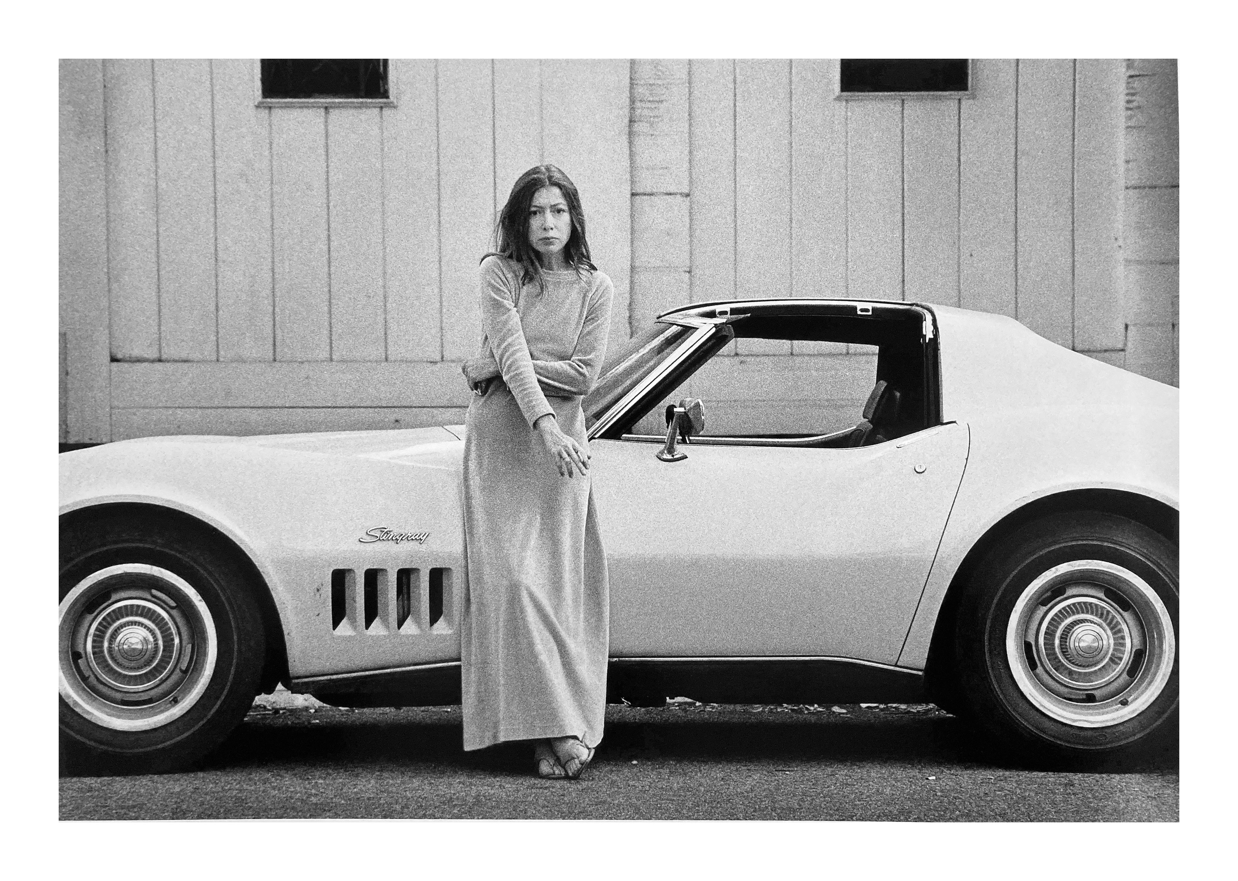 Julian Wasser Black and White Photograph - Joan Didion, Hollywood, 1968 (Frame 33a.)
