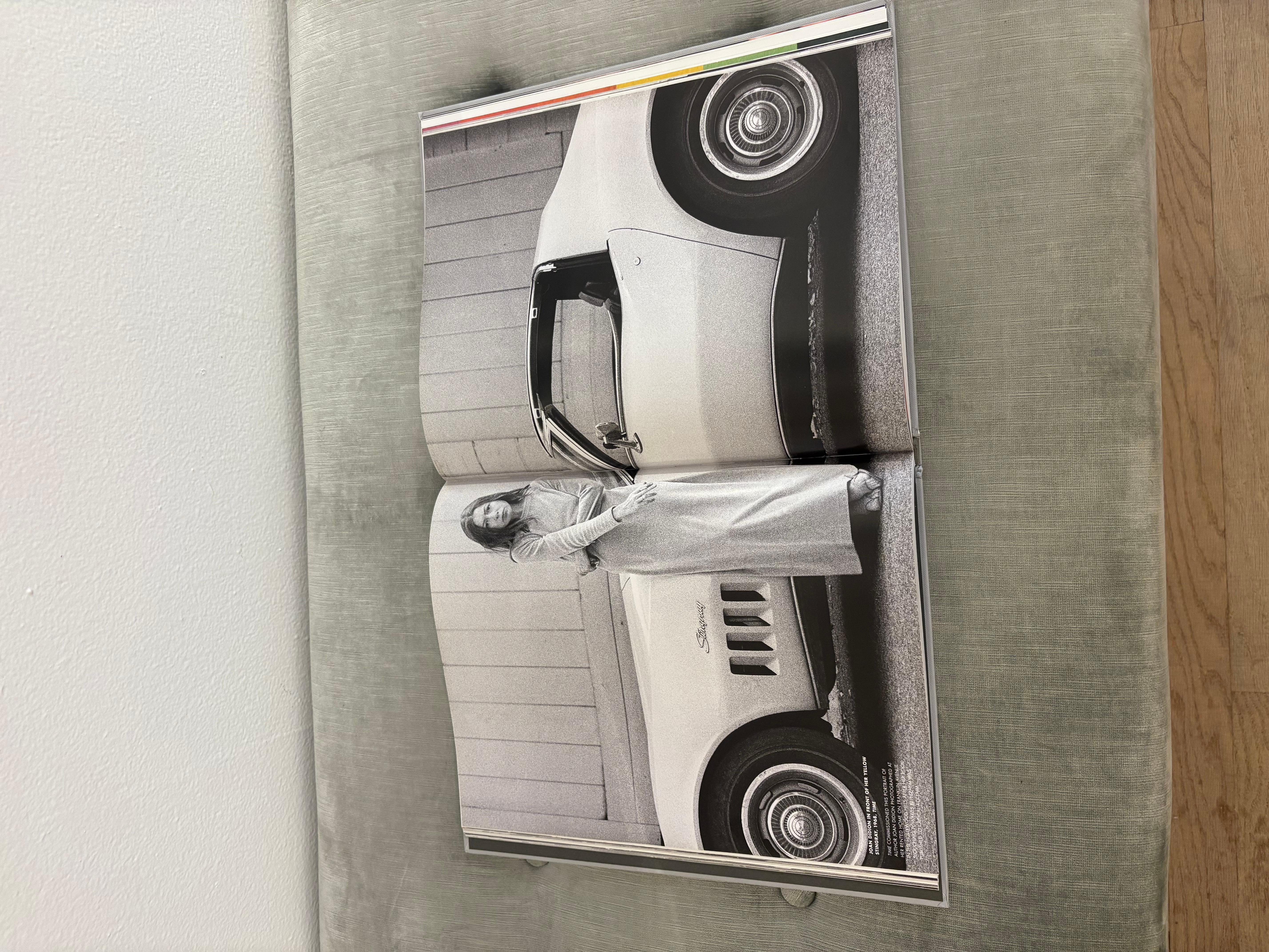 Joan Didion with her Stingray Corvette, 1968 by Julian Wasser-Lifetime Signature For Sale 1