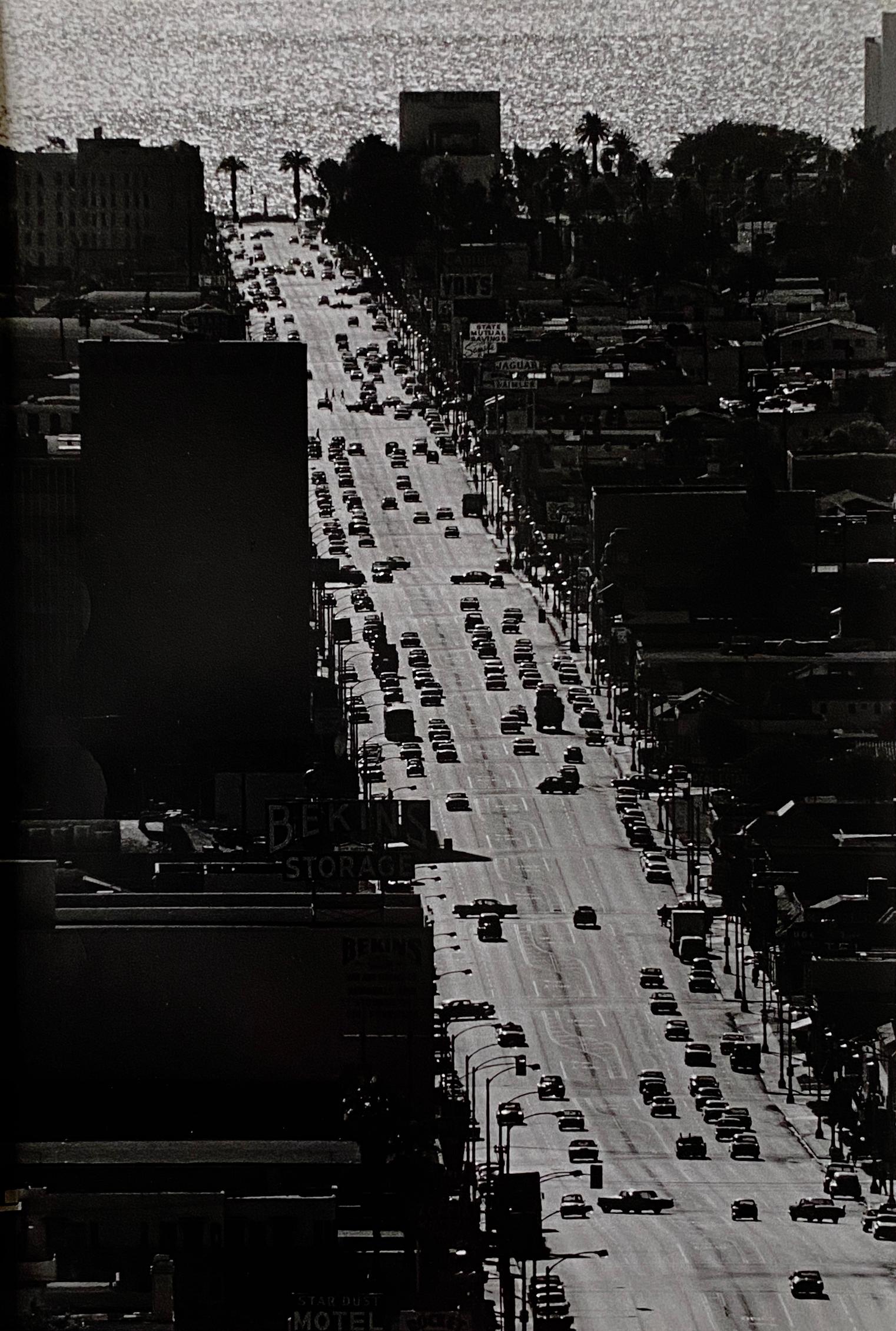 Julian Wasser Black and White Photograph - Wilshire Boulevard Looking West