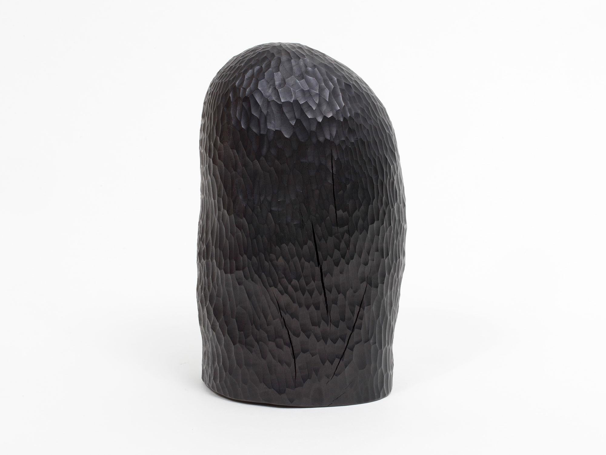 Small hand carved sculpture made of big leaf maple wood with an India ink stain by Oregon based artist Julian Watts.

Julian Watts was born and raised in San Francisco, and now lives and works in Alpine, OR. He has shown work internationally at
