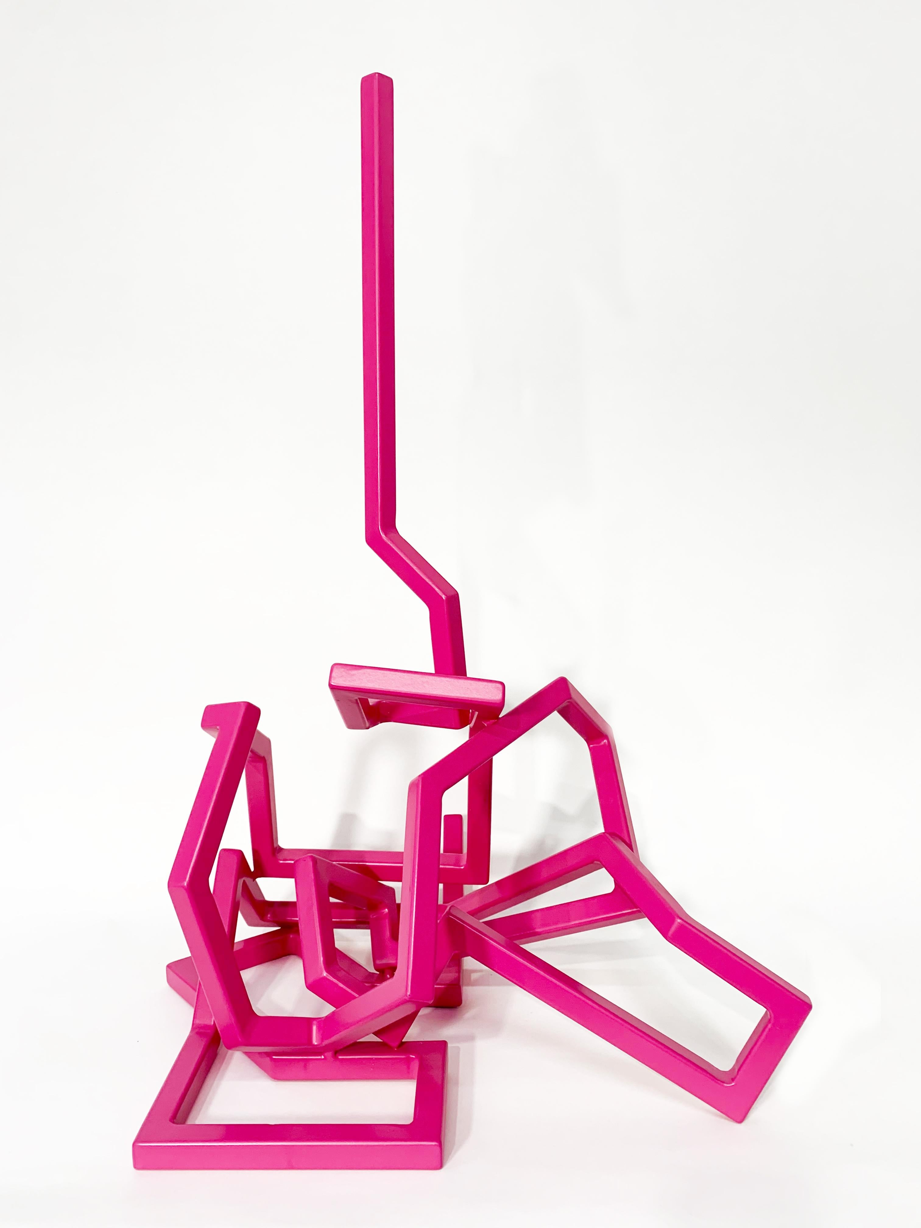 Julian Wild Abstract Sculpture - Salvia Maquette - a painted stainless steel sculpture