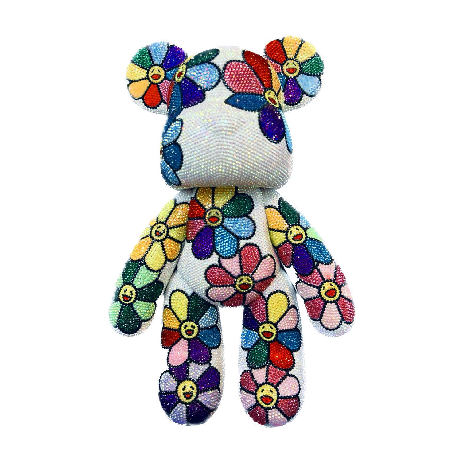J BURGO - Unity Blooming Bear - Pop Art Sculpture by juliana berdugo