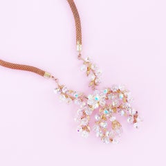 Juliana Cascading Aurora Borealis Crystal Necklace By DeLizza & Elster, 1960s