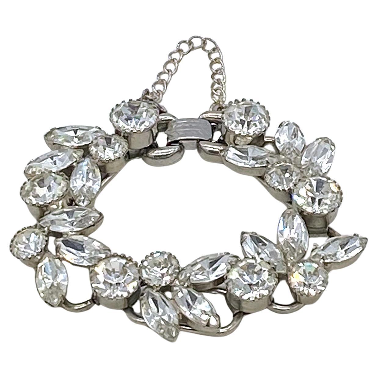 Juliana D&E Clear Rhinestone Linked Bracelet Perfect for Weddings For Sale