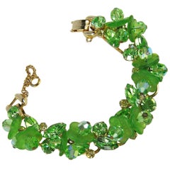 Juliana DeLizza & Elster Bracelet Peridot Green Vintage Book Piece