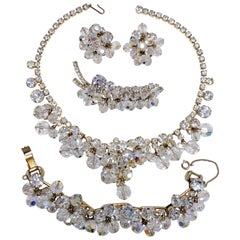 Juliana DeLizza & Elster Glistening Aurora Borealis Faceted Crystal Demi Parure