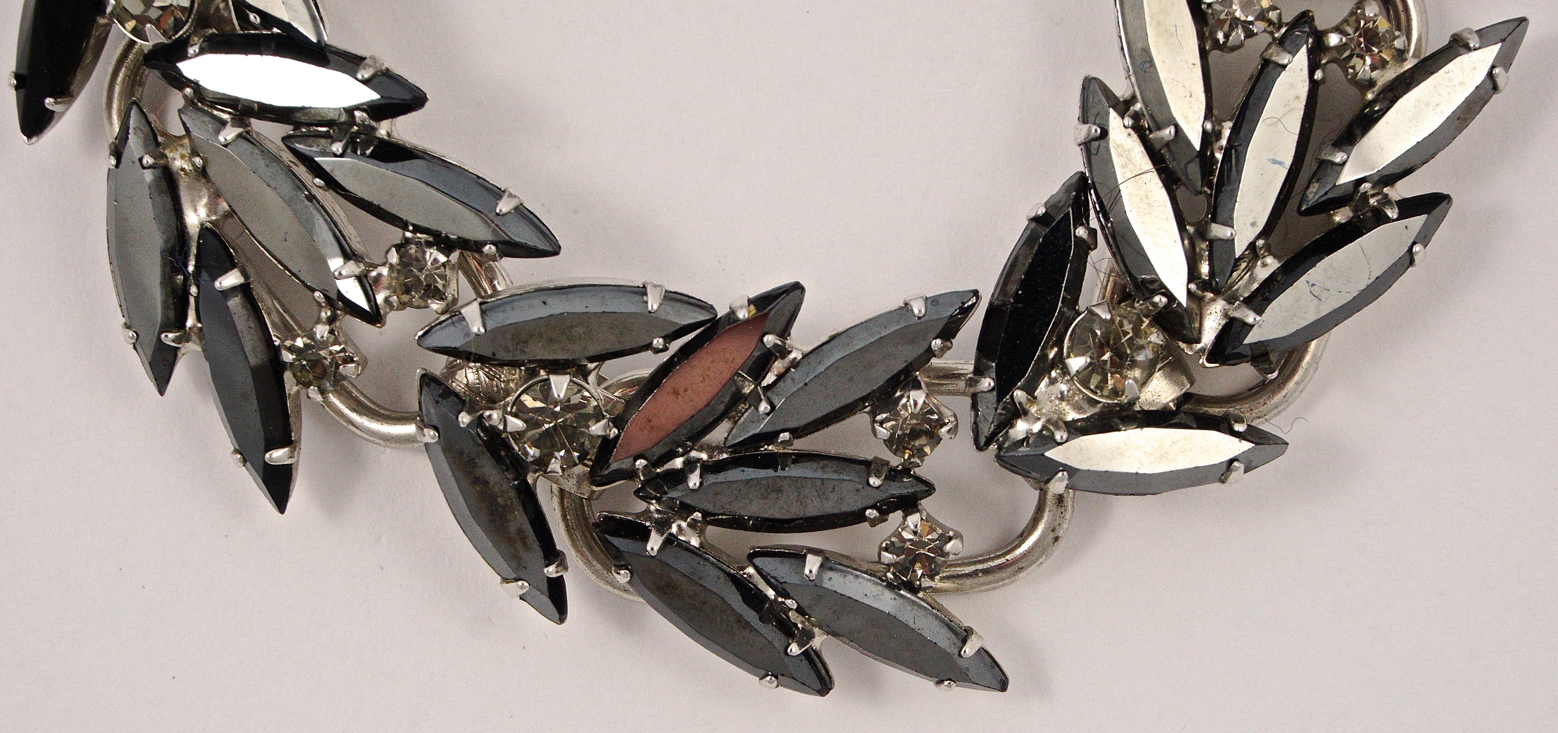 Juliana DeLizza & Elster Silver Tone Black Diamond Necklace Bracelet Earrings  For Sale 5