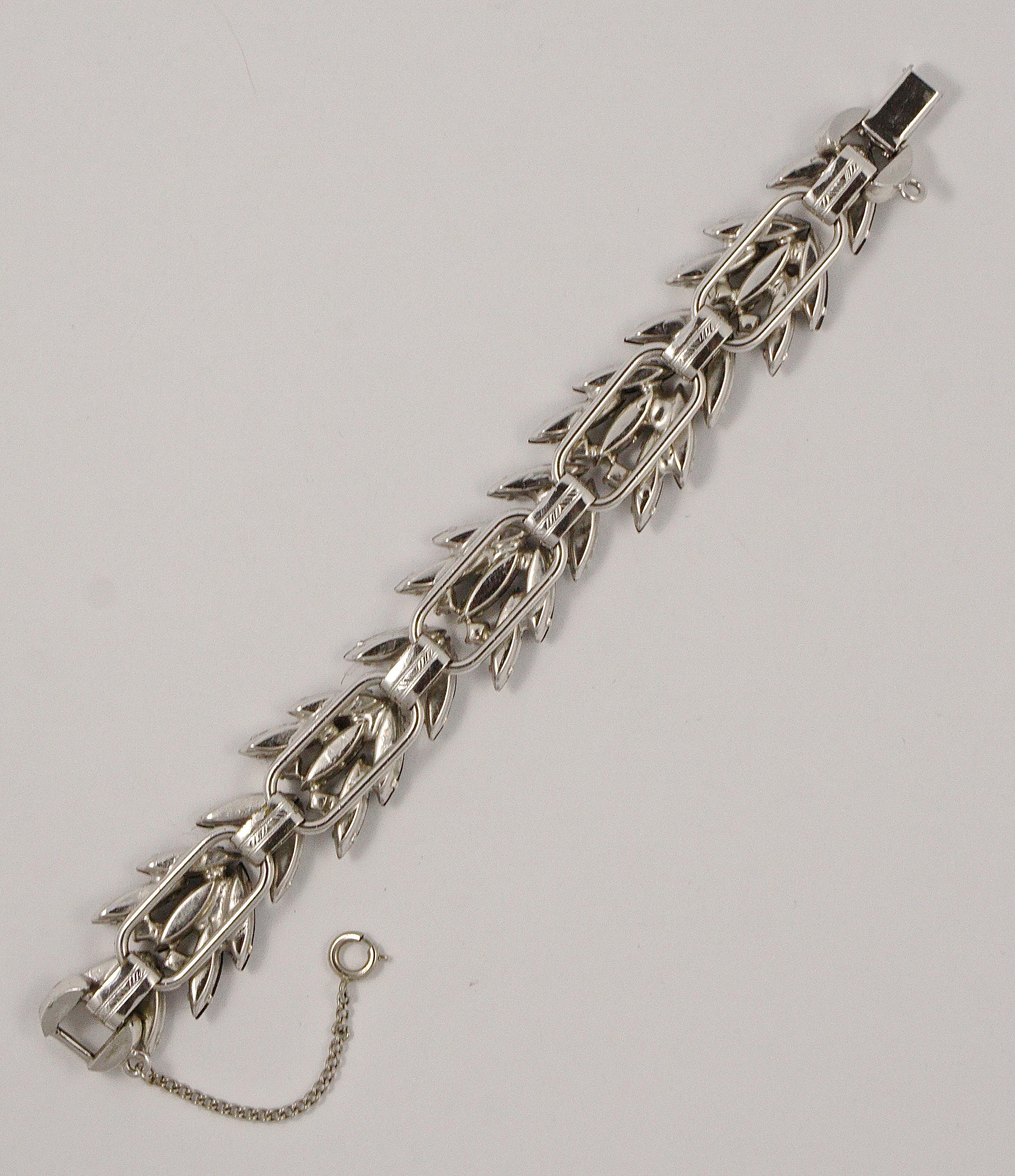Juliana DeLizza & Elster Silver Tone Black Diamond Necklace Bracelet Earrings  For Sale 8