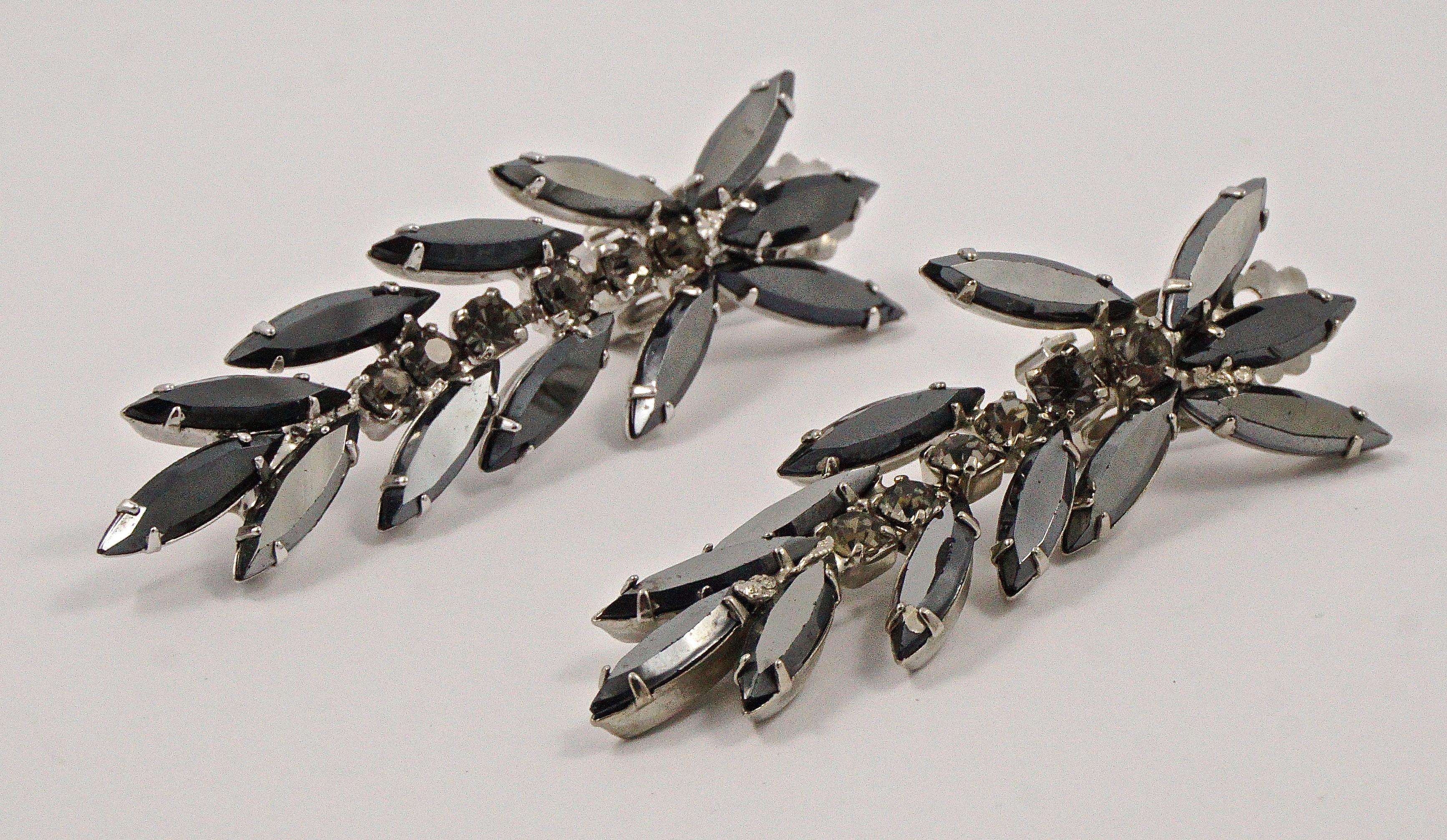 Juliana DeLizza & Elster Silver Tone Black Diamond Necklace Bracelet Earrings  For Sale 12