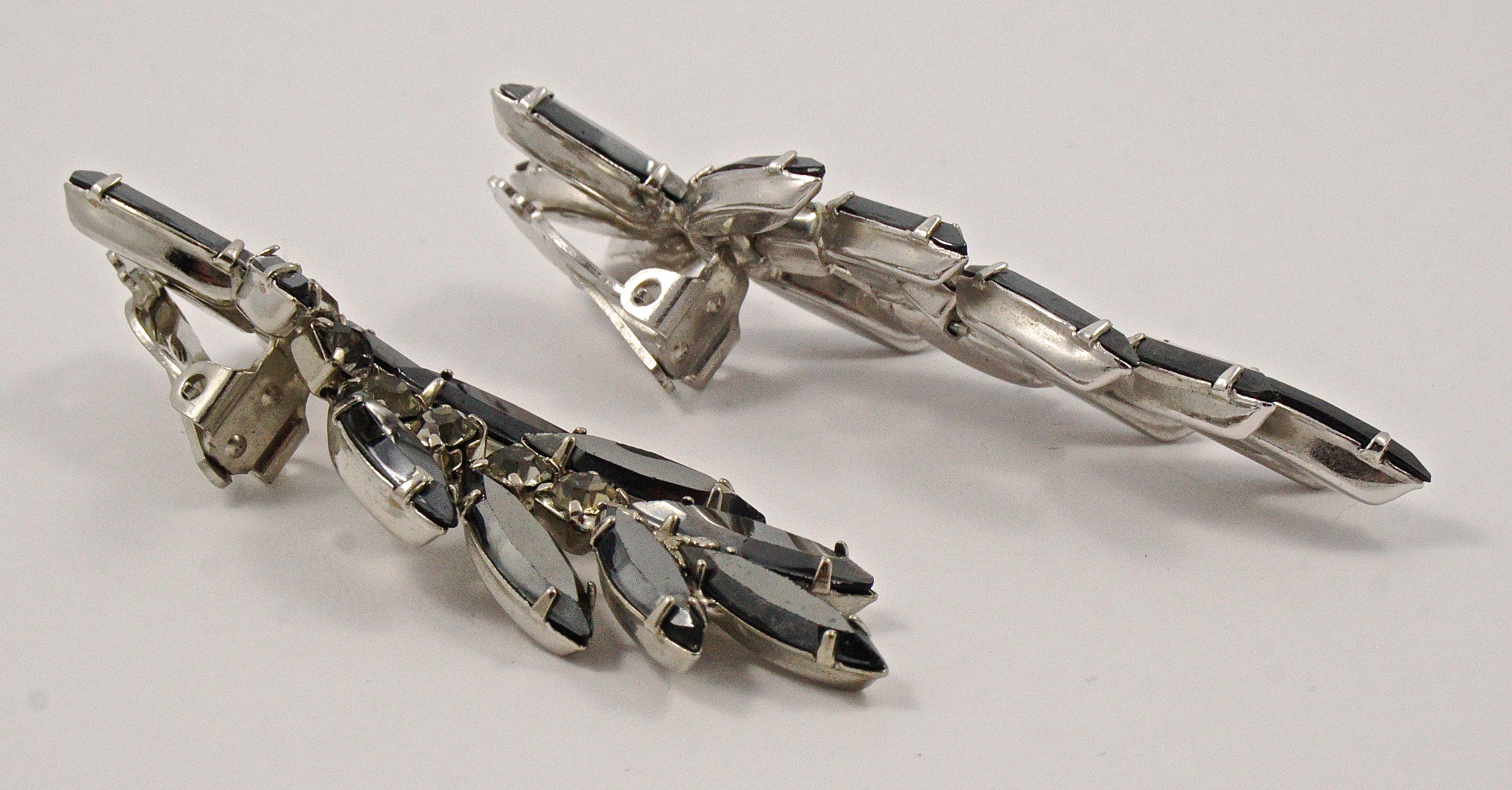 Juliana DeLizza & Elster Silver Tone Black Diamond Necklace Bracelet Earrings  For Sale 13