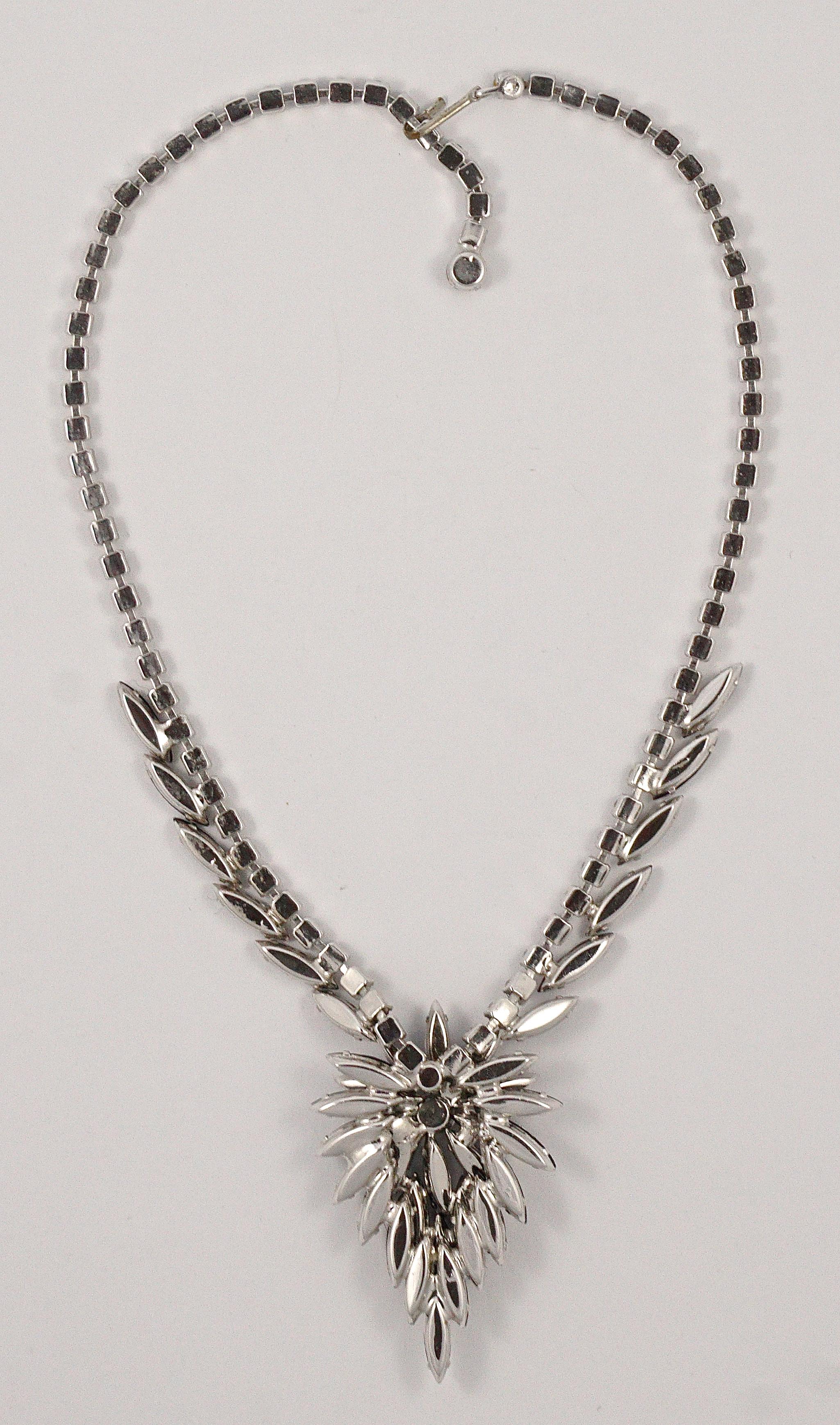 Juliana DeLizza & Elster Silver Tone Black Diamond Necklace Bracelet Earrings  For Sale 1