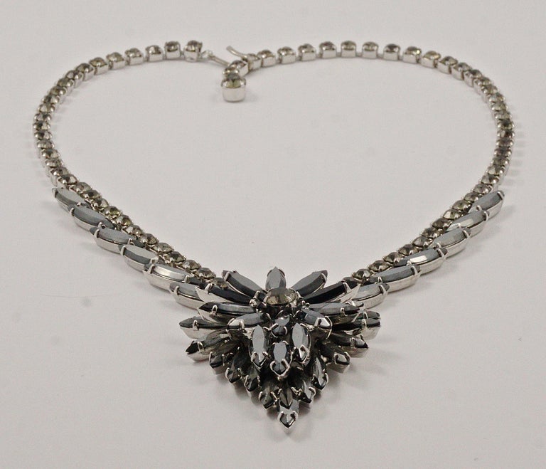 Juliana DeLizza and Elster Silver Tone Black Diamond Necklace Bracelet ...