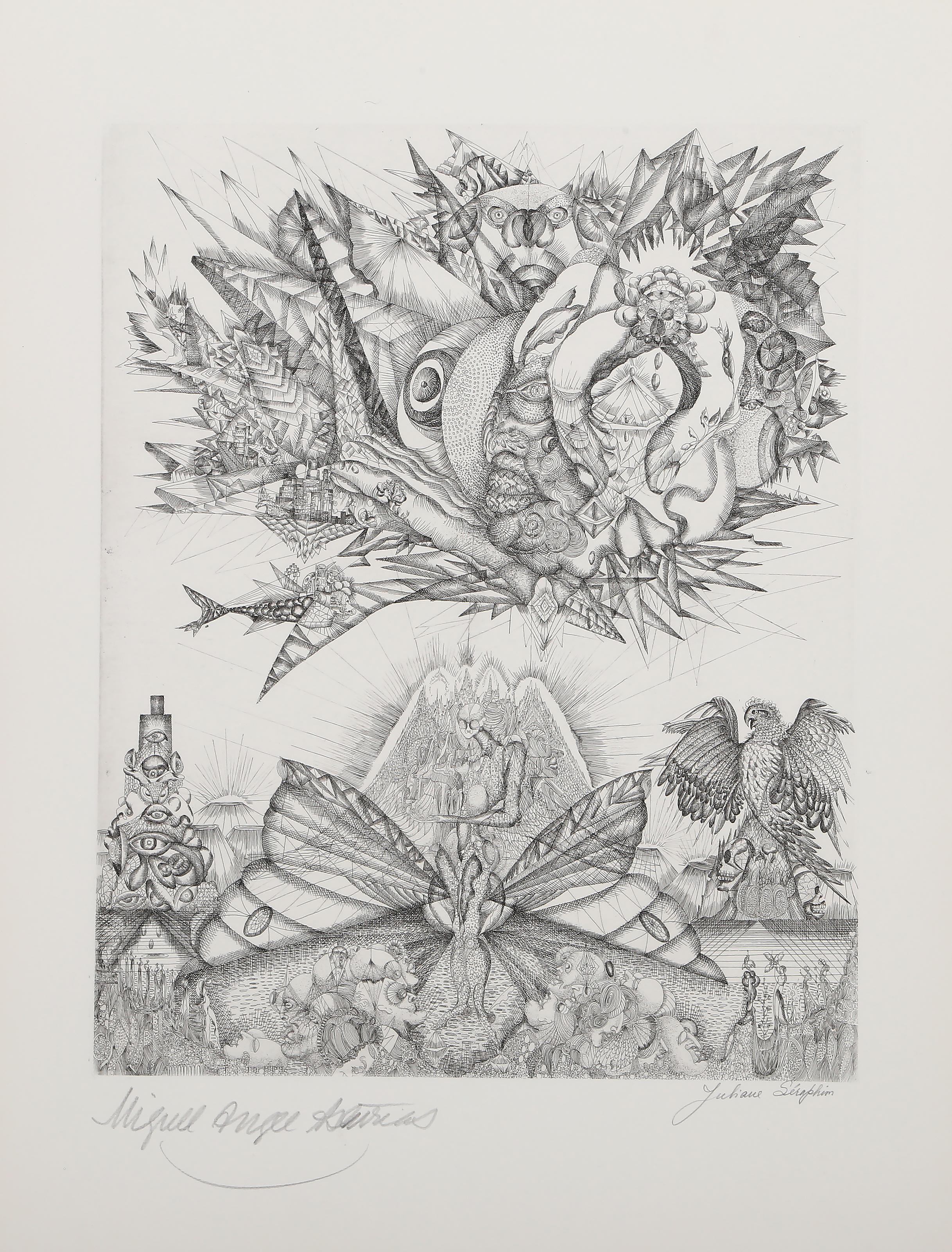 Asturias II, Surrealist Etching by Juliana Seraphim For Sale 1