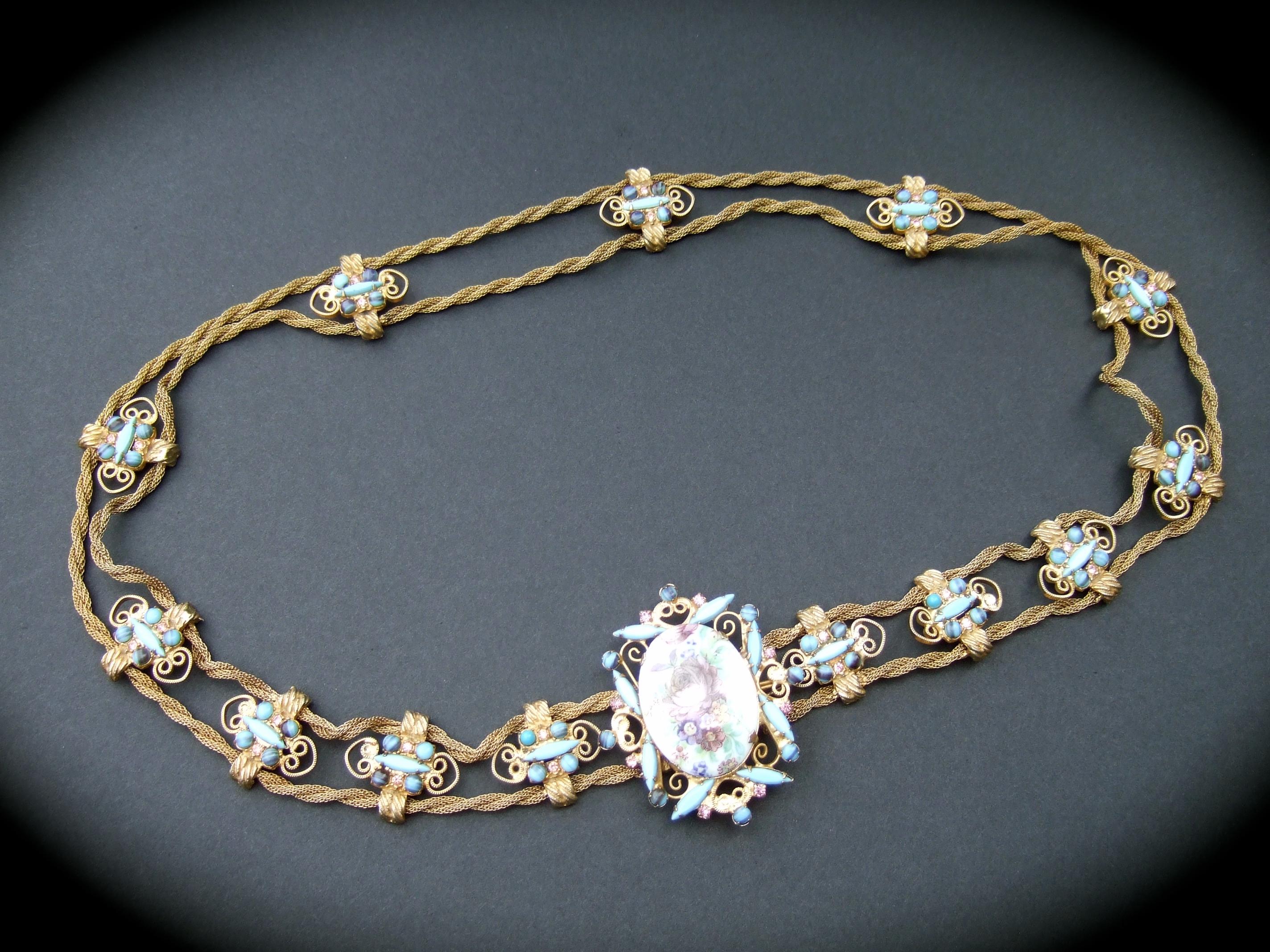 Juliana „Style“ Romantik-Gürtel aus Porzellan und Emaille mit Juwelen aus Goldgeflecht, ca. 1970er Jahre im Angebot 10