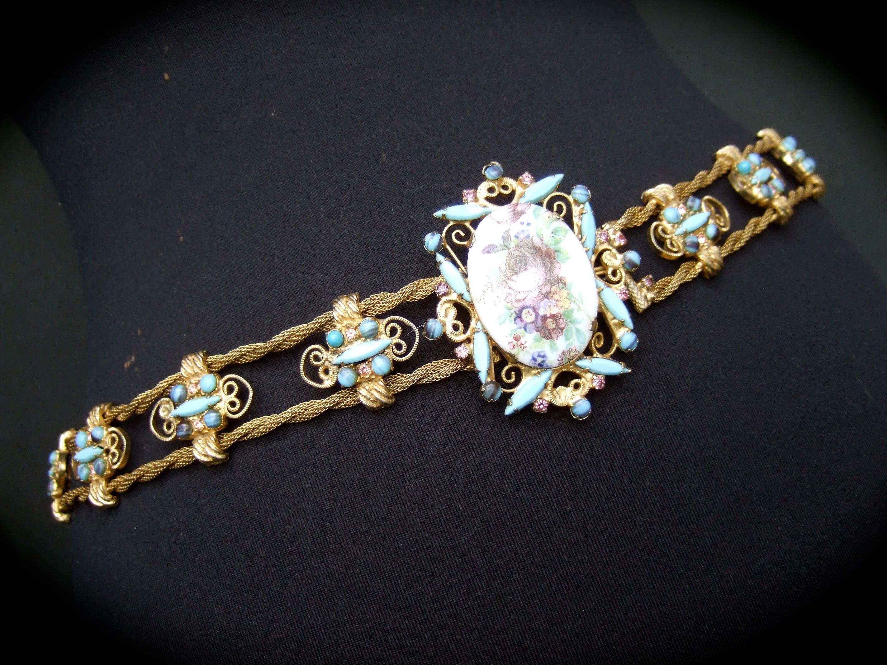 Juliana „Style“ Romantik-Gürtel aus Porzellan und Emaille mit Juwelen aus Goldgeflecht, ca. 1970er Jahre im Angebot 2