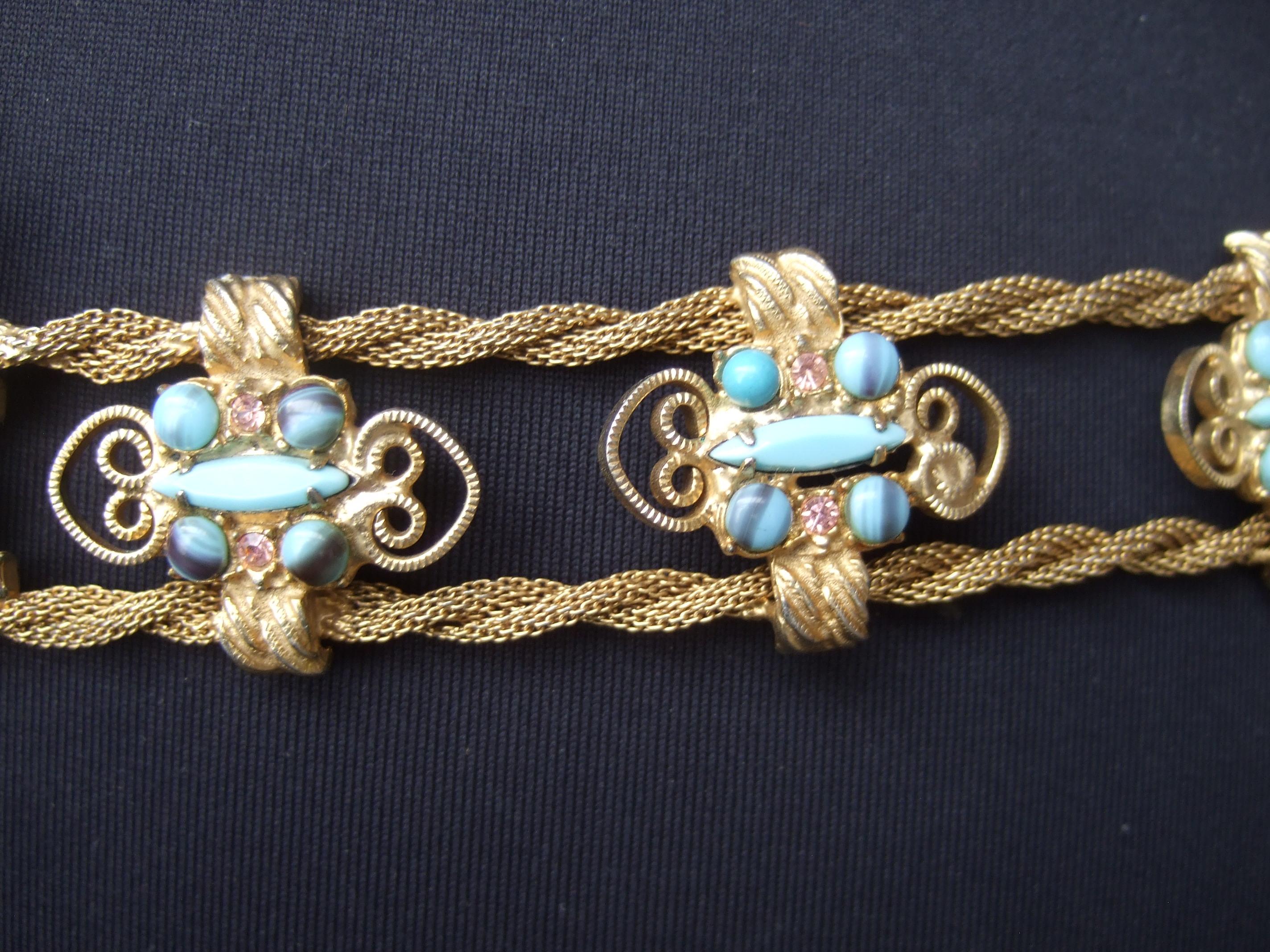 Juliana „Style“ Romantik-Gürtel aus Porzellan und Emaille mit Juwelen aus Goldgeflecht, ca. 1970er Jahre im Angebot 4