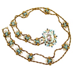 Juliana "Style" Cintura romantica in porcellana, smalto, vetro, Jewell, oro, c.C. anni '70