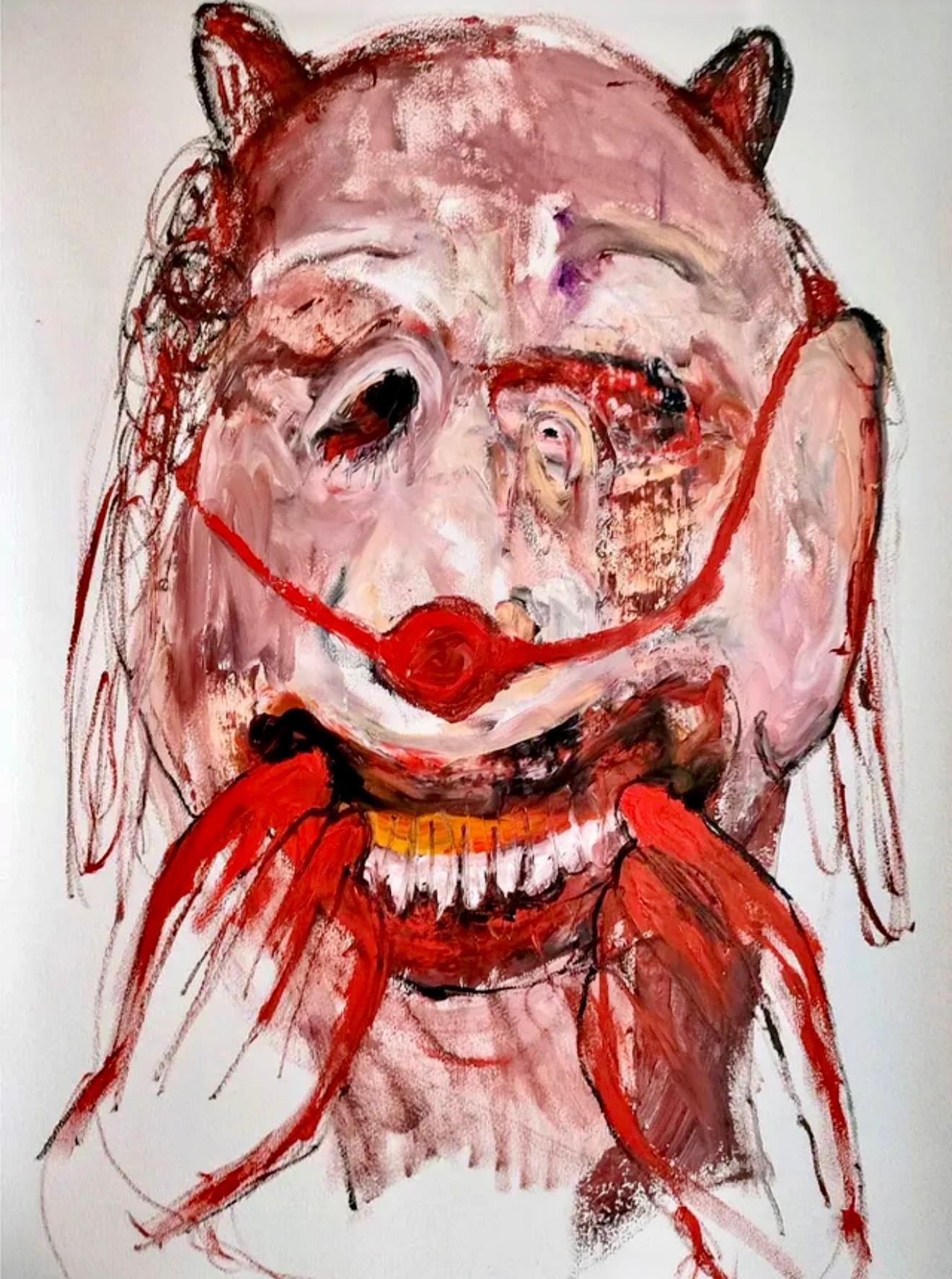 Huile sur papier,

Juliane Hundertmark est une artiste allemande née en 1971 qui vit et travaille à Berlin, en Allemagne. Elle est considérée comme l'un des peintres émergents les plus originaux et les plus inventifs de Berlin. Juliane Hundertmark